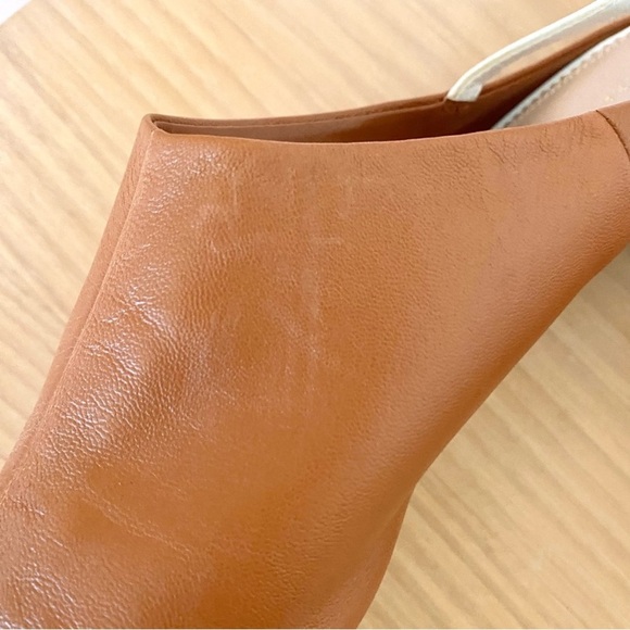 NEW Zara tan leather slingback pointed toe flats - Picture 7 of 9